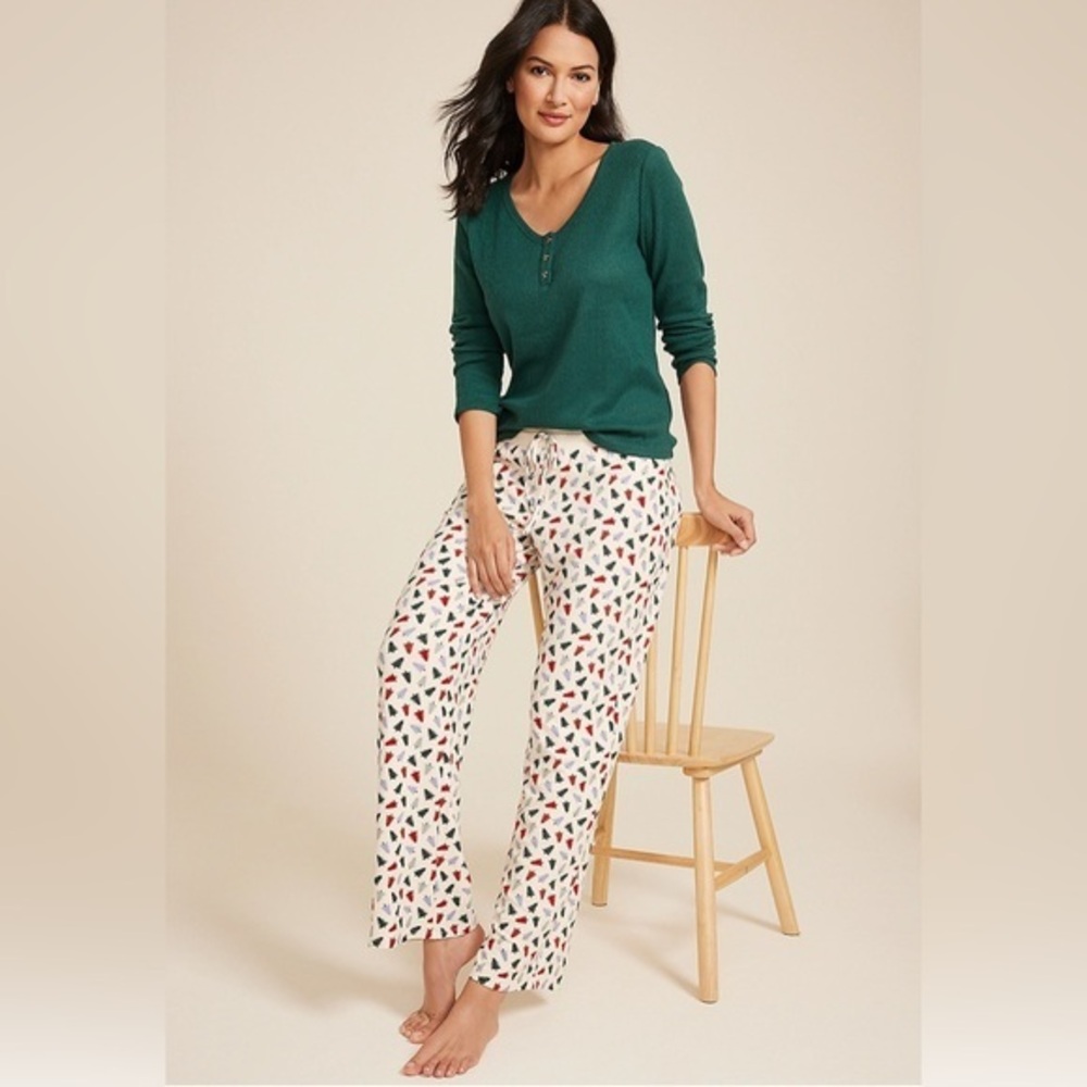 Maurices XXL Henley long sleeve tee and wide leg pajama set NWT